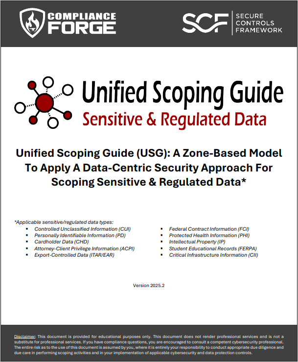 Unified Scoping Guide (USG) — free CMMC and sensitive data scoping guide PDF, version 2026.1